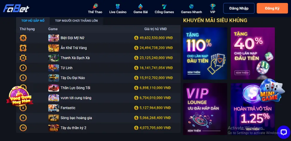 Truy cập trang chủ hh888vi win